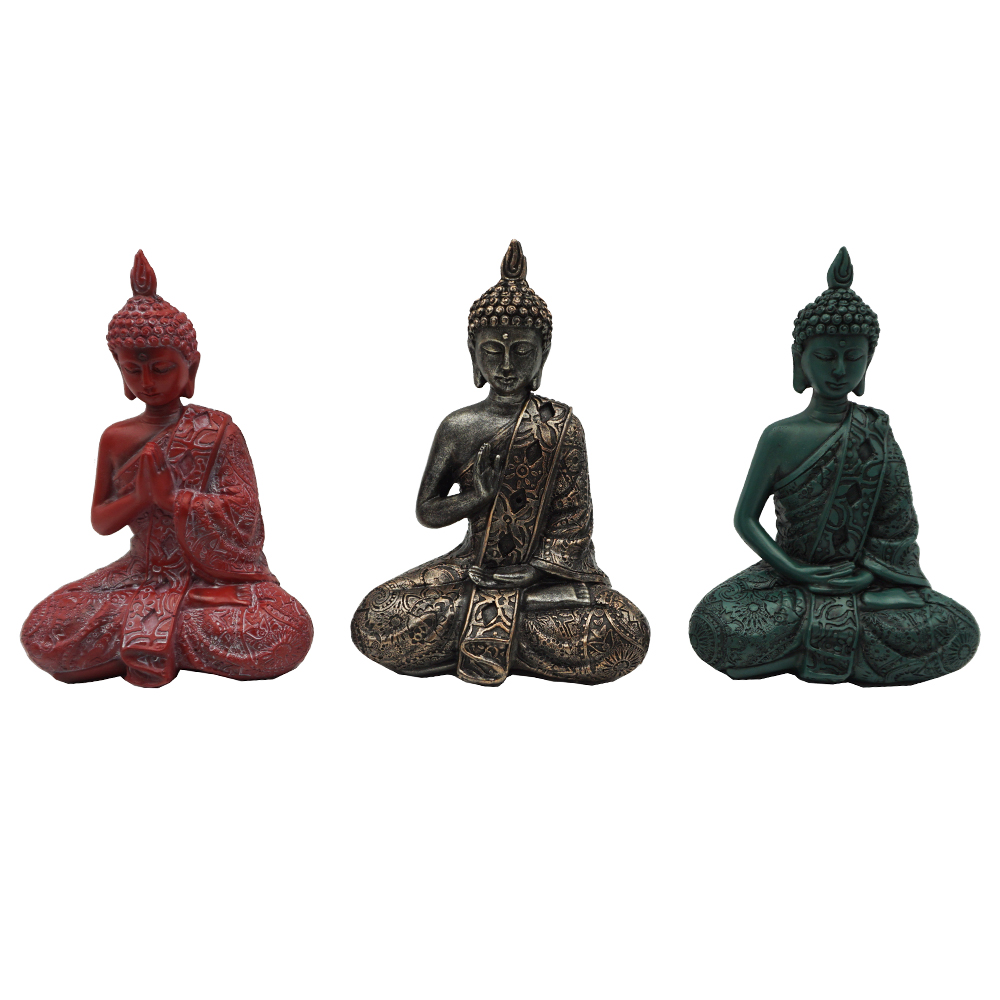 Three Type Sitting Buddha Sculpture Resin Buddha Statue