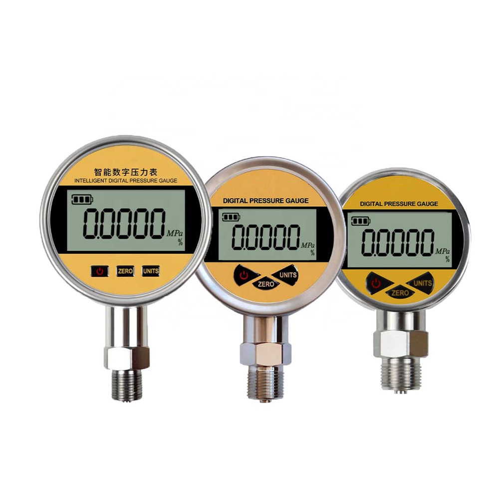 LCD digital oil pressure gauge , stainless steel water pressure gauge with battery powered
