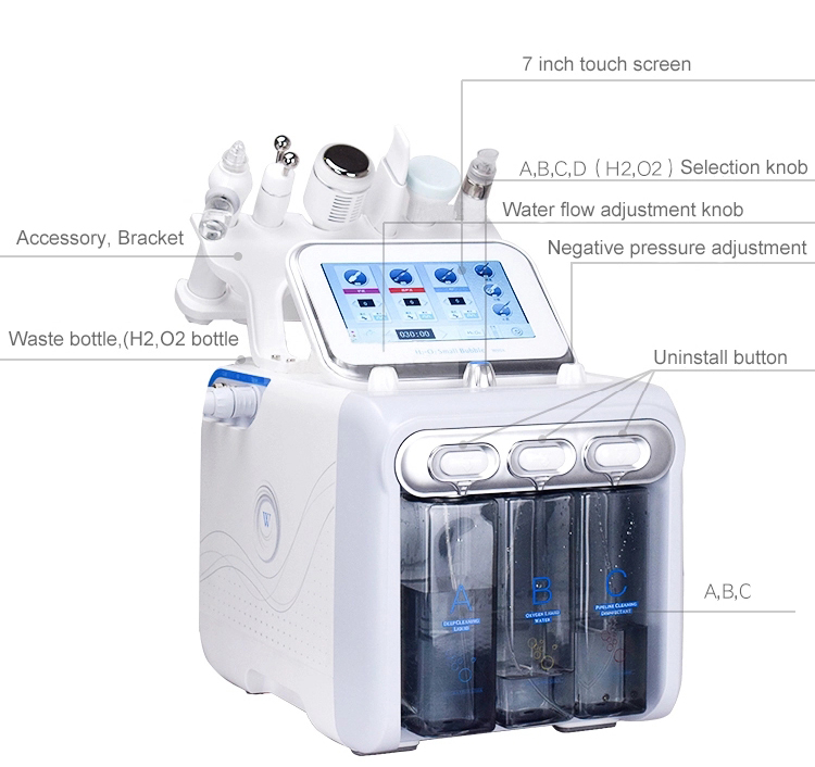 Мини-пузырь H2O2 hydrafacials кислорода лицевая, что обеспечивает глубокое очищение кожи устройства
