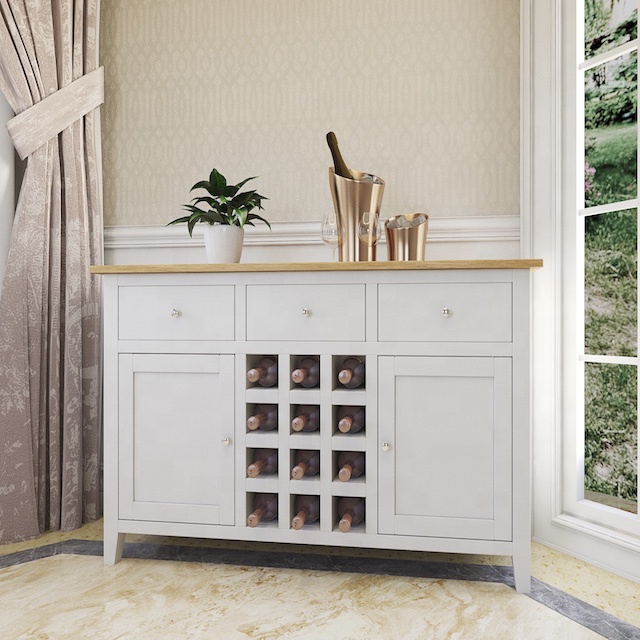 British Style 12 Grids Storage Cabinet Solid Wood Sideboard