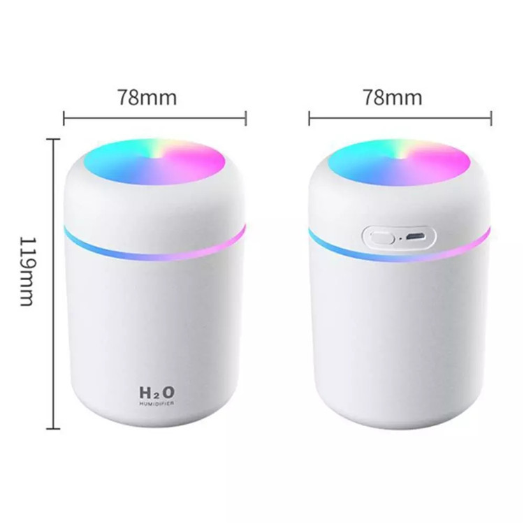 Portable Car Humidifiers Diffusers Usb MINI 300ML Ultrasonic Soft Romantic Light Mist Maker Purifier Aromatherapy for Home Car