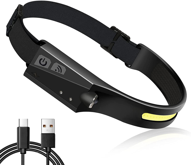 Светодиодный налобный фонарь с USB-зарядкой и датчиком жестов, 5 режимов освещения, легкий налобный фонарь 350 лм, налобный фонарь