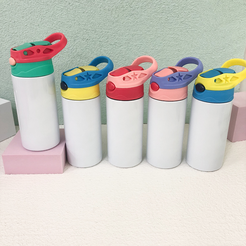 12 унций сублимационная чашка для Сиппи DIY детская бутылка для воды портативный стакан для питья из нержавеющей стали Детская кружка с соломенной крышкой бутылочка-непроливайка