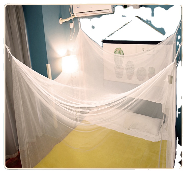Long lasting LLIN treated insecticide rectangular foldable mosquito net bed net