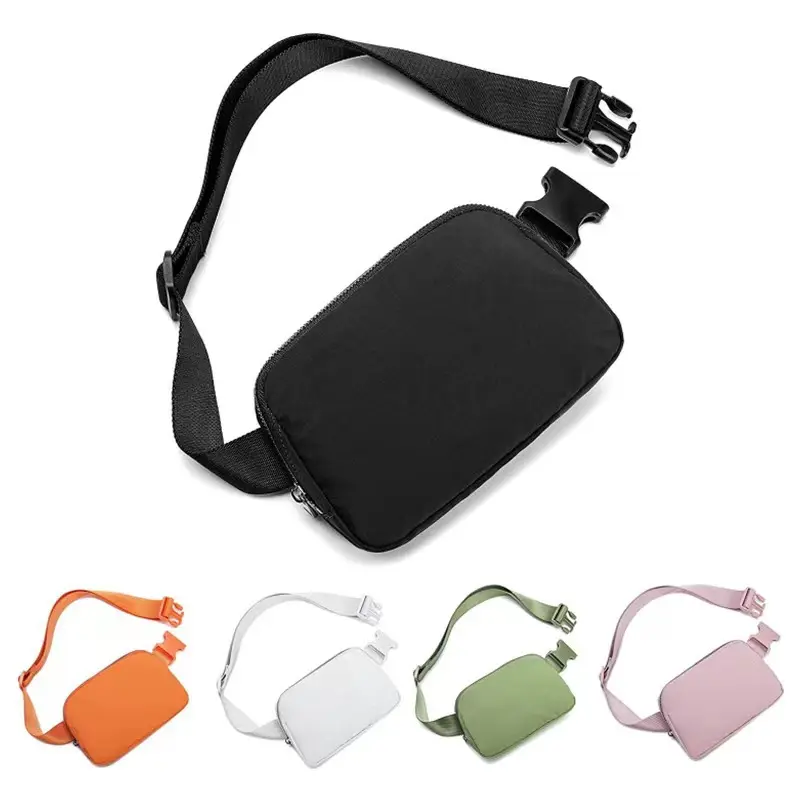 100 Pcs Custom Logo Belt bag Women and Men Crossbody Bag Waist bag Lightweight Running Fanny Packs with Adjustable Strap