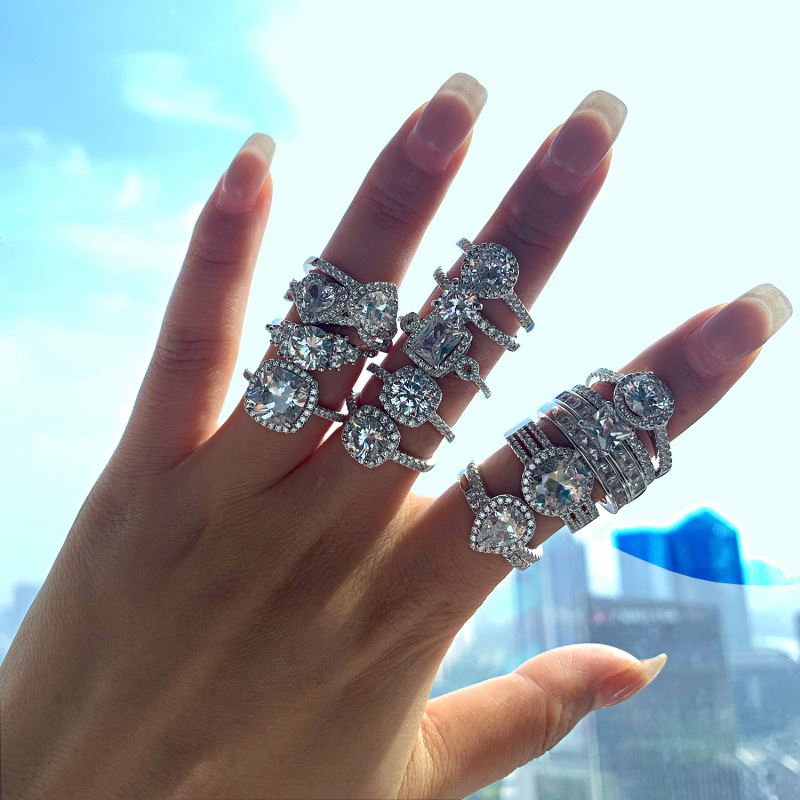 Wholesale NO MOQ luxury 925 sterling silver jewelry eternity ring, exclusively for ladies who love weeding/engagement rings