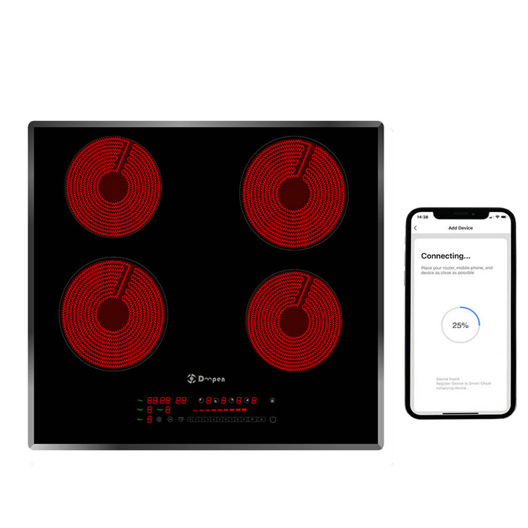 Tuya Smart Phone, Wi-Fi, высокий свет 220V четырьмя конфорками черного цвета с украшением в виде кристаллов электрическая плита для посудомоечная машина с рабочей поверхностью