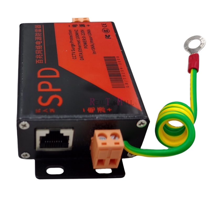 IP-камера 100M Ethernet сеть RJ45 POE переключатель Защита от перенапряжения Молния отверстие SPD