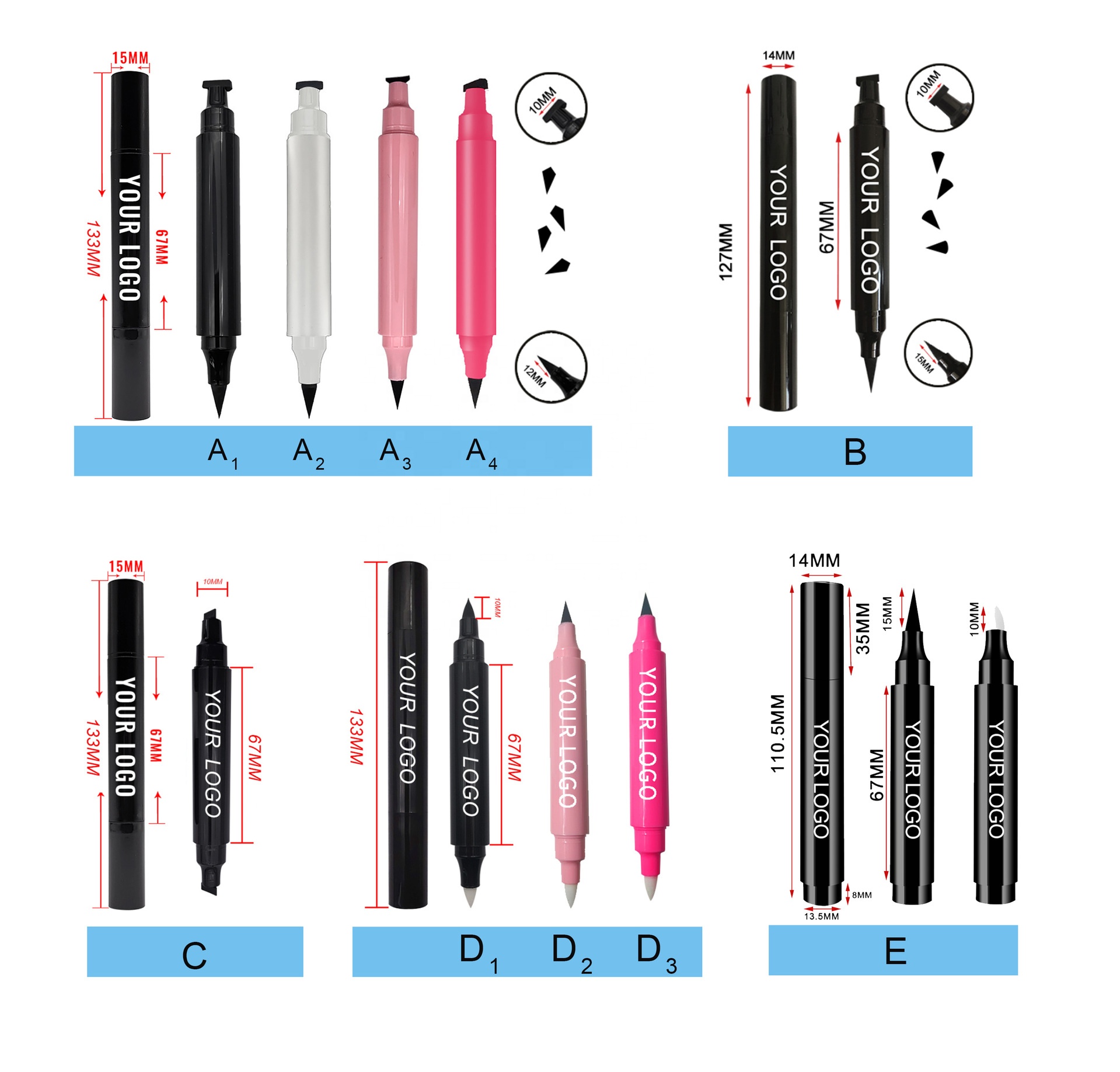 Изготовленным на заказ логосом lashglue клей-карандаш для подводки для глаз крыло штамп музыка активного образа жизни, с цветочным рисунком; Цвет Черный Водонепроницаемый Жидкий карандаш-подводка для глаз, печать с ластиком