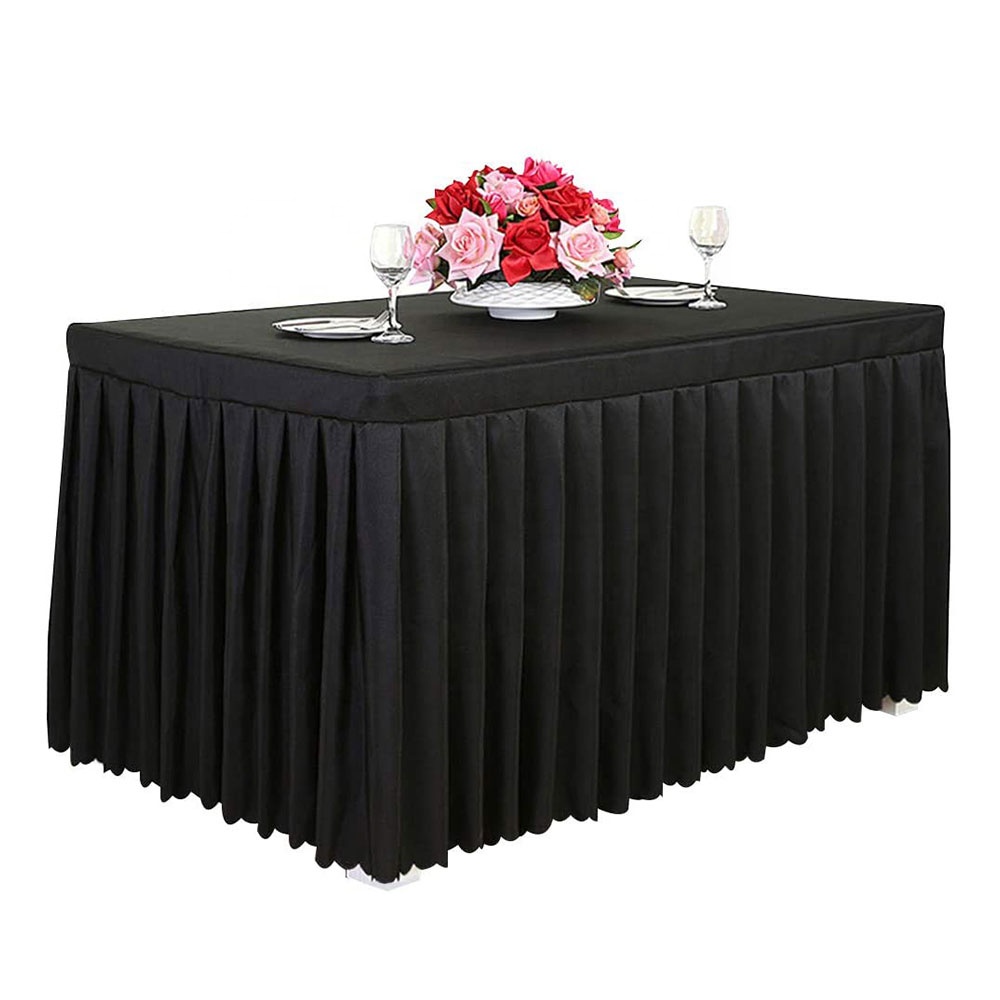 Cheap Tablecloths Table Skirt Decoration Black Tablecloth Skirts For Tables