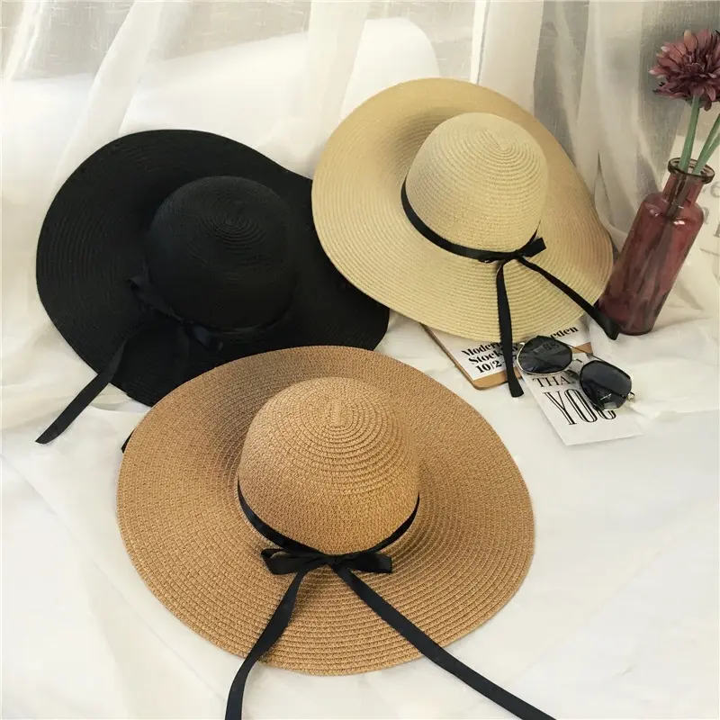 Summer Outdoor Beach Brim Straw Breathable Fashion Women'S Travel Cap Sun Hat