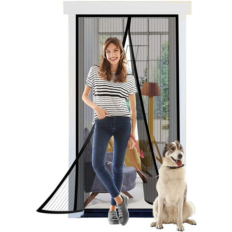 Screen Magnetic Door Retractable Mesh Screen Doors With Magnets Keep Bugs Out Close Stitching
