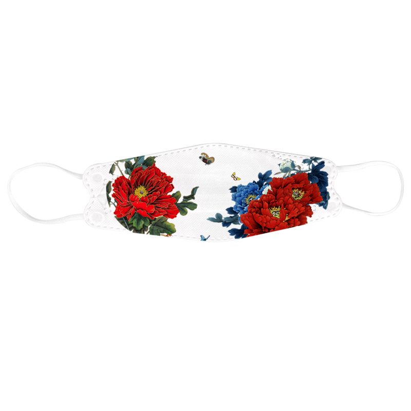 Китайские модные с рисунком в виде пионов, Masker kf94 защитная маска для лица 3D маска GB2626-2006 KF94