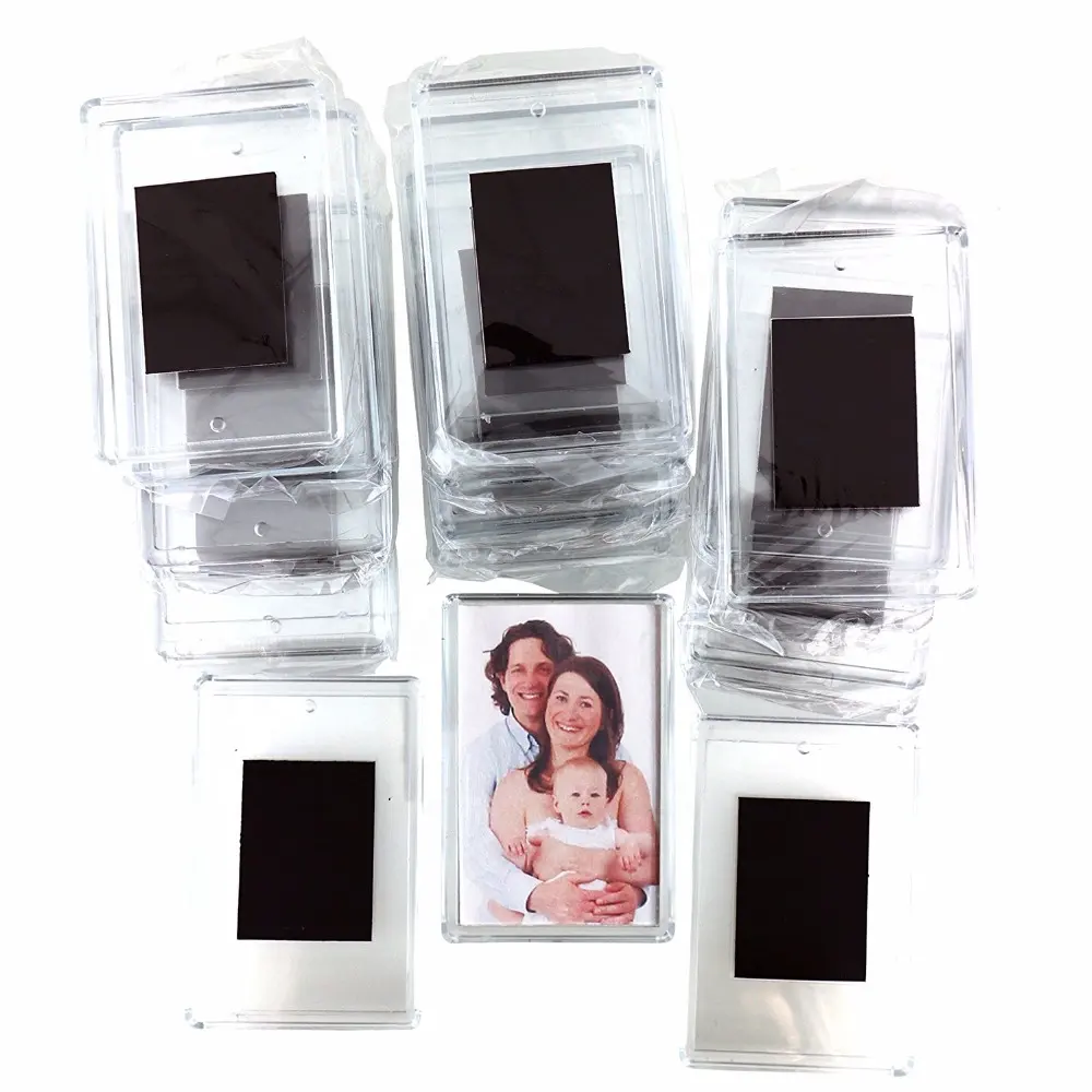 Multiple Size Family Party Decoration Souvenir Fridge Magnets Magnetic Clear Acrylic Photo Frames for Tourist Site