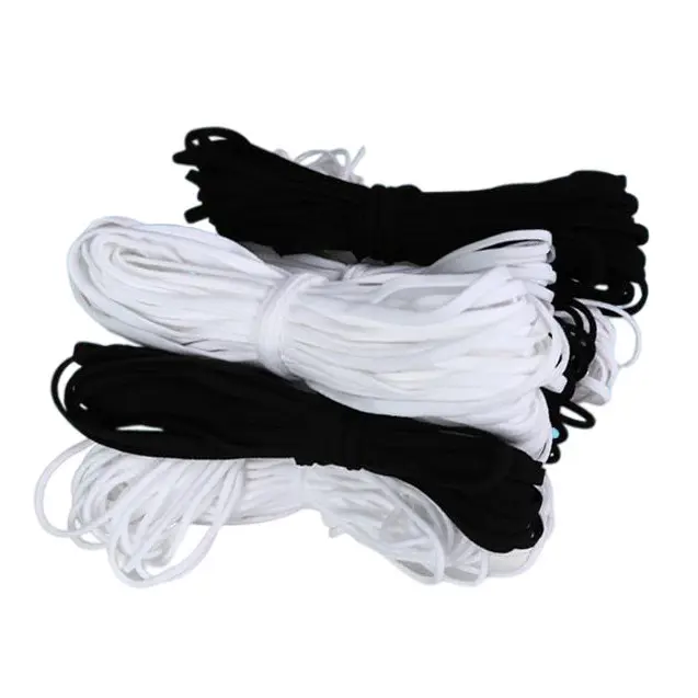 Earloop 2.5mm 3mm 5mm 7mm Elastic Earloop White Black Colorful Earloop One-stop Supply Disposable Face Mask Material
