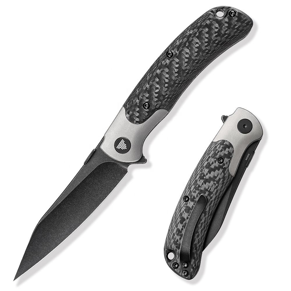 Черный CPM S35VN, порошковое стальное лезвие, титановые стержни, шпильки из углеродного волокна, для кемпинга, для активного отдыха, тактический складной карманный нож