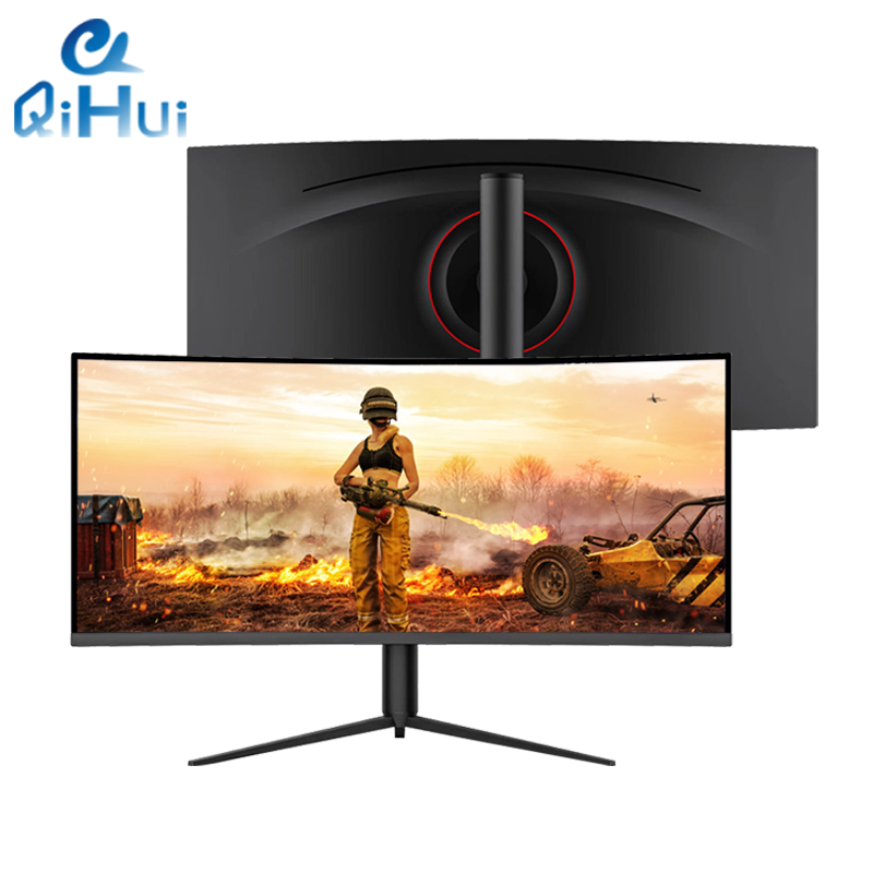 Игровой СВЕТОДИОДНЫЙ монитор Qihui 34 дюйма, 2K 4K 144 Гц, 165 Гц, Компьютерный дисплей, RGB световая панель, игровые изогнутые/плоские мониторы