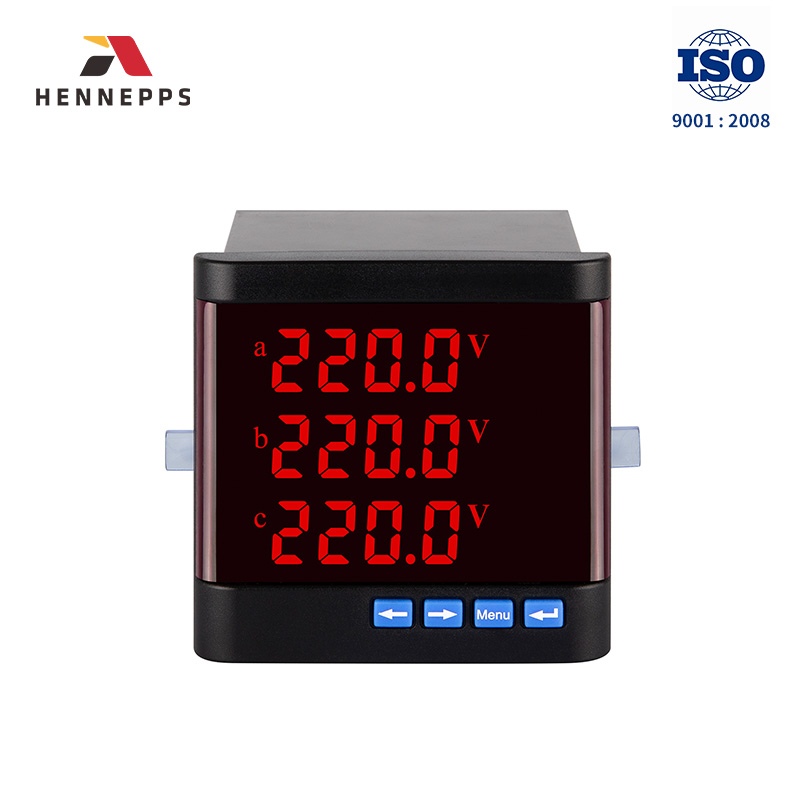 Hennepps Three Phase LED Intelligent Network Instrument Panel Mount Digital Meter96*96 120*120 Multi-function Smart Power Meter