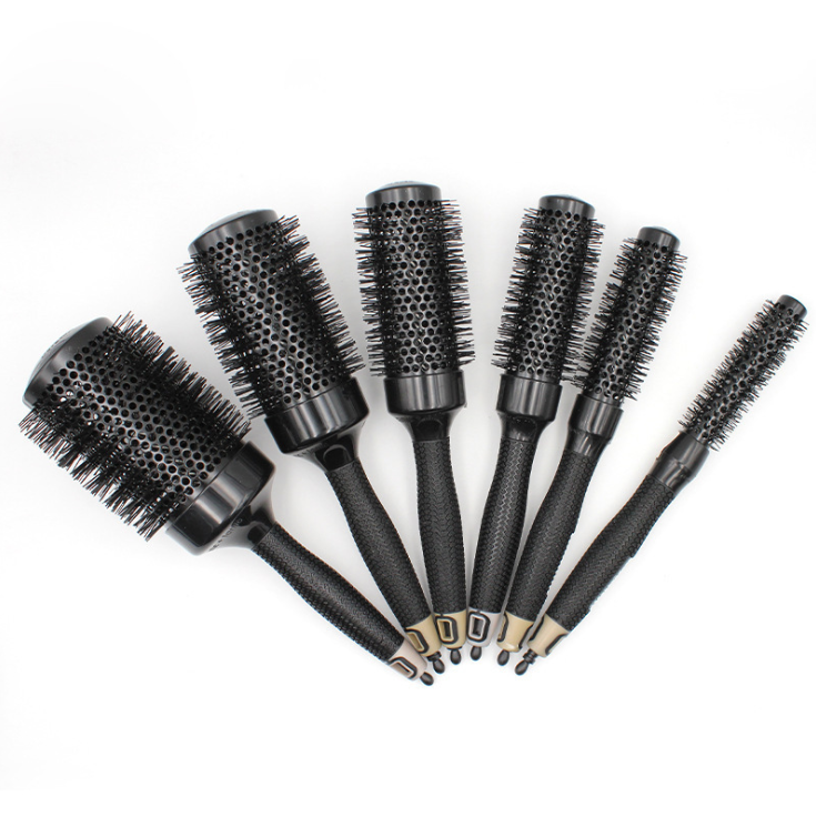 Factory Direct solid wood bristle high temperature resistant straight hair comb aluminum wire anti-static hair comb