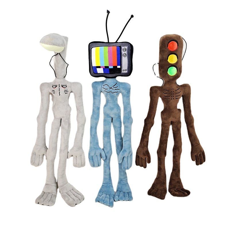 Amazon Hot Selling Cartoon Siren Head Traffic Light Head Embroidery Illuminate Street Lamp Plush Toys