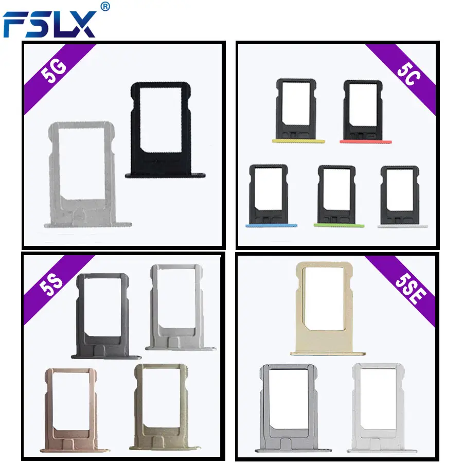 New Sim Card Tray Holder For Iphone 5G 5C 5S 5SE 6G 6P 6S 6SP 7G 7 Plus 8 8Plus Replacement Part SIM Card Card Holder