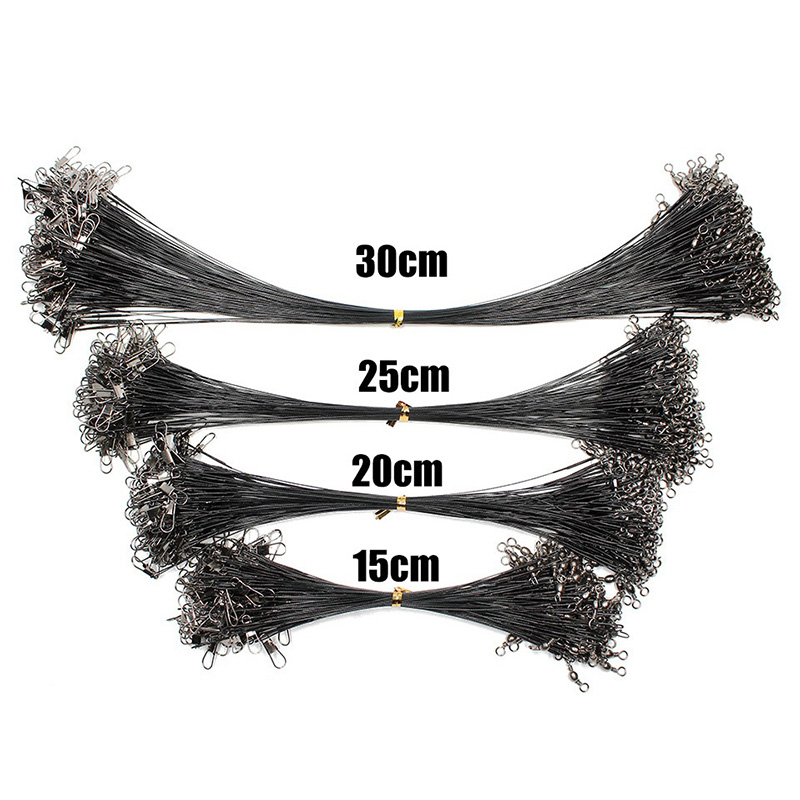 Steel Titanium Wire Leader with Swivel Anti-bite Fishing Line Leadcore 10/15/20/30cm Carp Fishing lead Line Rope