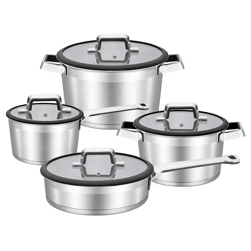Wholesale Non-stick Stainless Steel pots And Pans Kitchen Induction Cooking pot Soup Milk pot Cookware Set