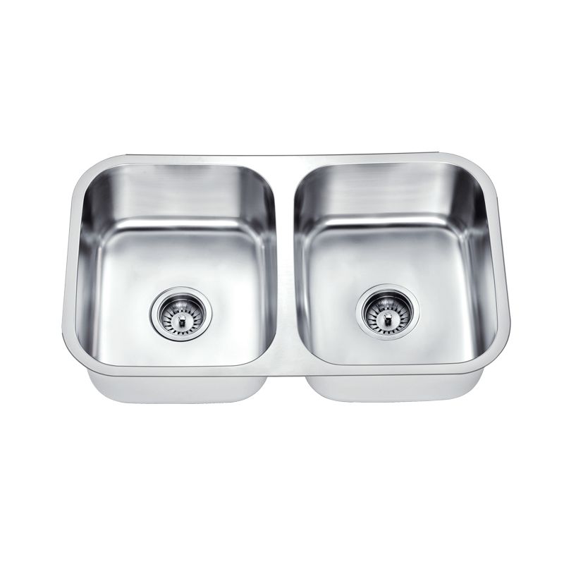 Hot Sale Stainless Steel Double Bowls Pressed Sink Rectangular Kitchen Sinks