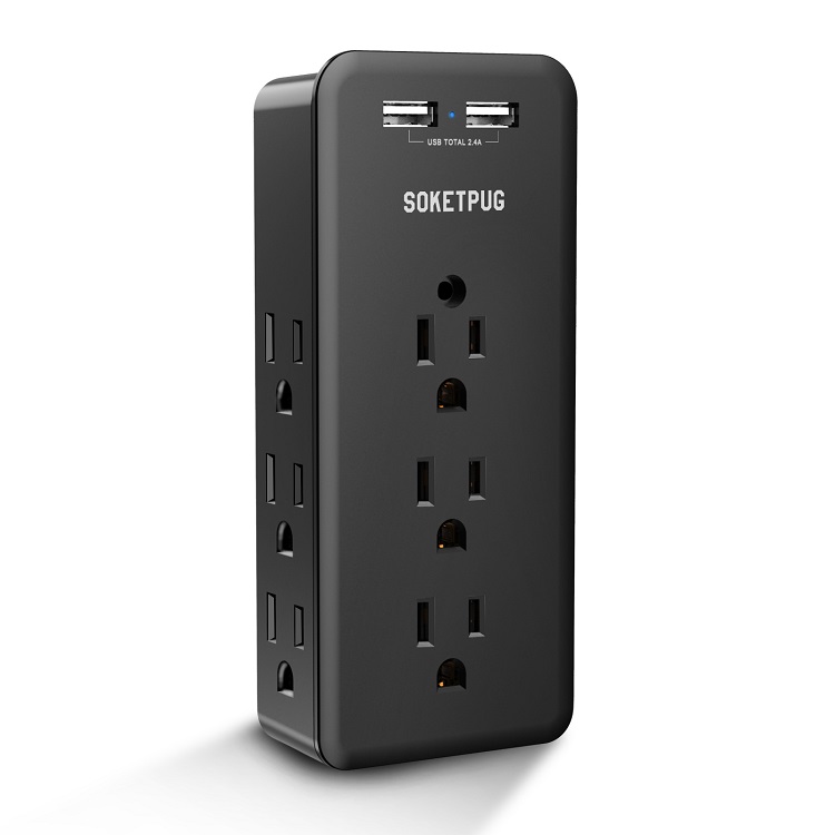 High temperature resistance 9 AC Outlets Surge Protector desktop extension Power Strip