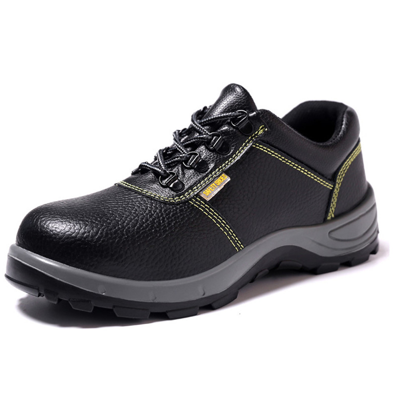 China Black Cow Leather Safety Shoes Anti-smashing Anti-poercing Safety Working Shoes