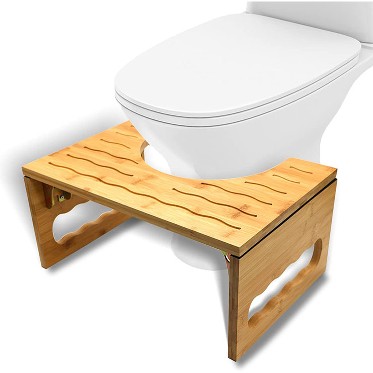 Caoxian 2021 The New Bathroom non-slip Portable Collapsible bamboo wood bathroom toilet stool