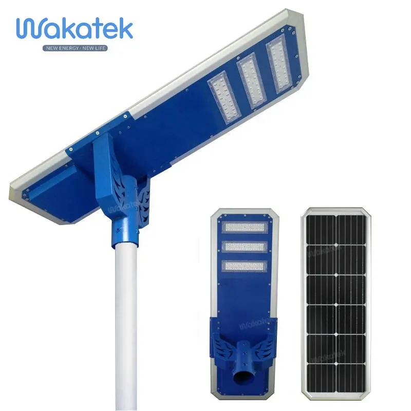 WAKATEK Ip67 All In 1 Solar Street Light 40W 60W 80W Solar Integrated Street Lights