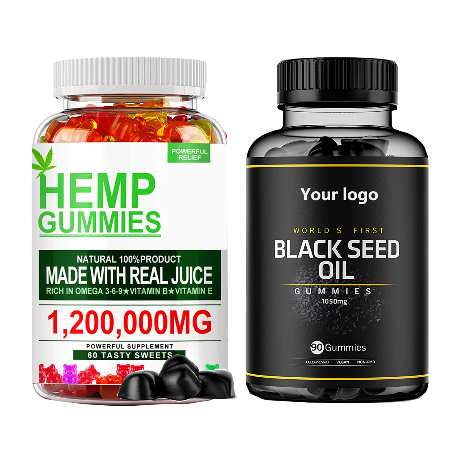 oem private label hemp elderberry vitamin d3 Nutritional Booster Supplement probiotic protein biotin Black Seed Oil gummies