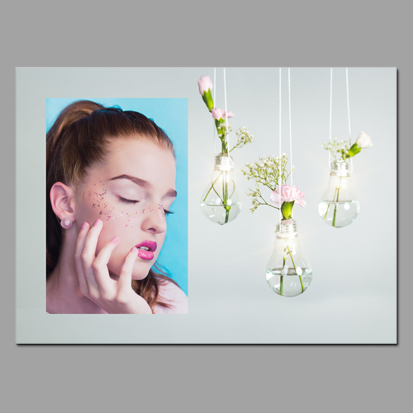 Wholesale factory flower Acrylic plastic photo shadow box foto wood photo frame with LED lights for 4x6" photo
