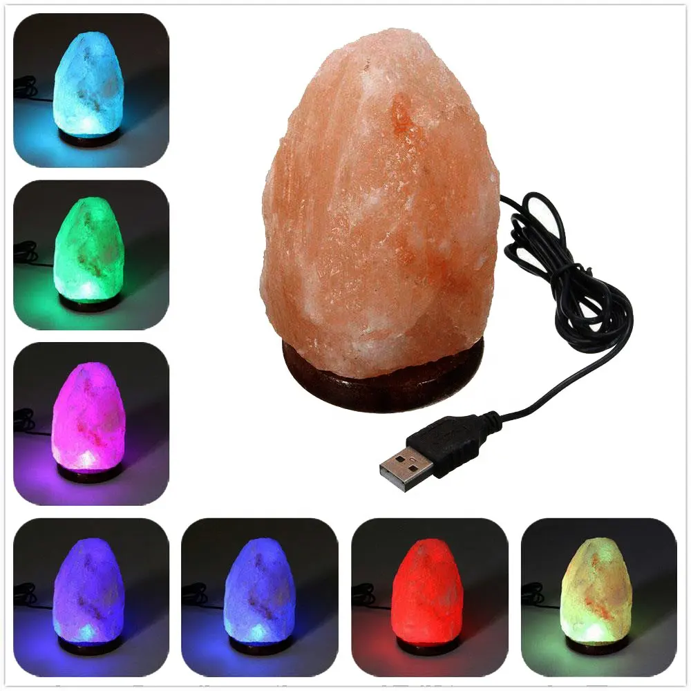 Himalayan Natural Crystal USB Rock Salt Lamp