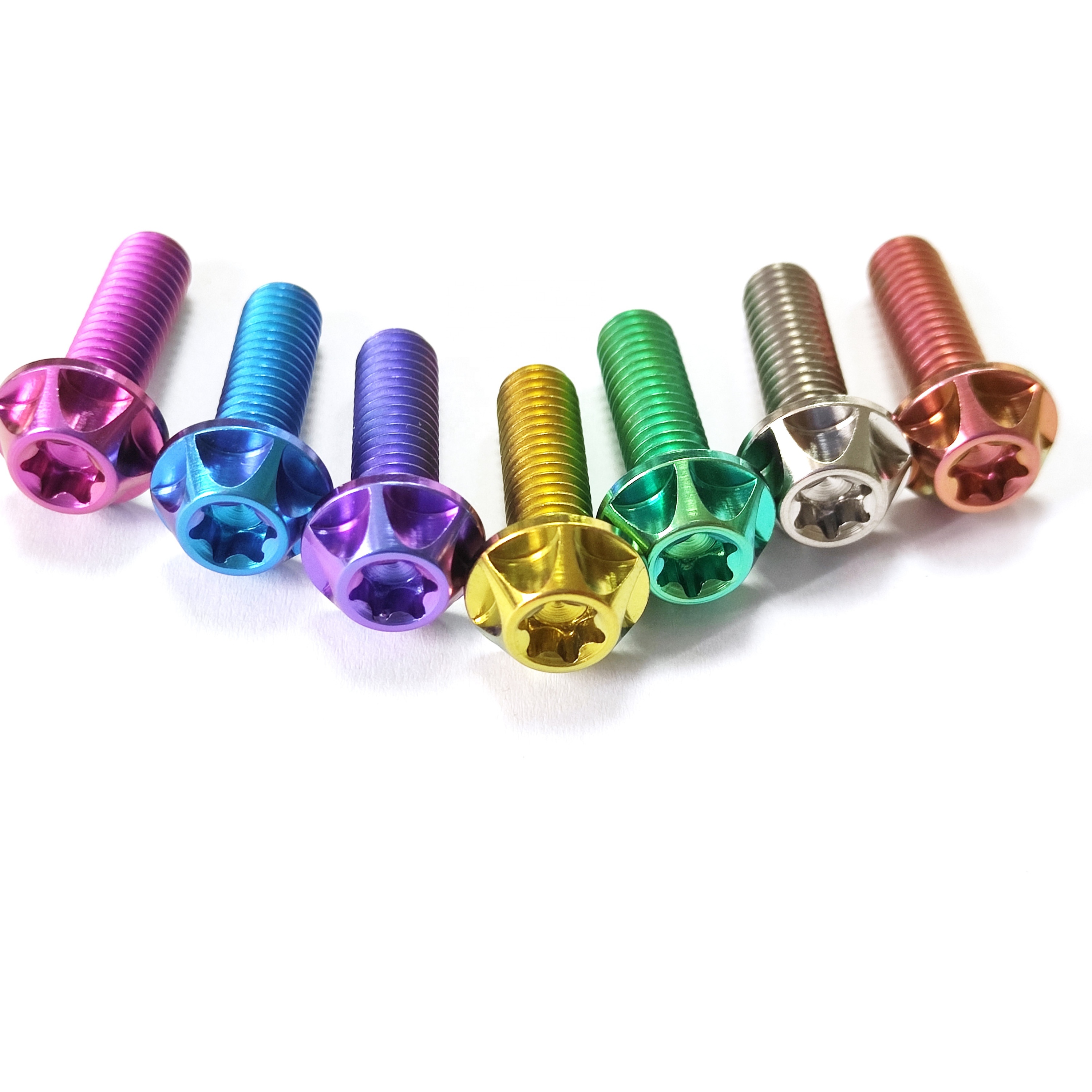 TITST Titanium Disc Bolts M5 M6 M8 M10 OEM acceptable Titanium Flanged Hex Head