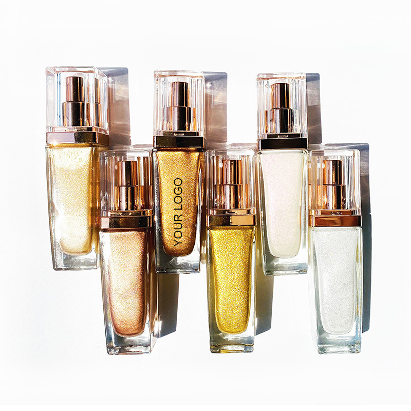 Custom Logo Glitter Gold Glow Body Shimmer Body Oil Private Label Glitter Body Oil