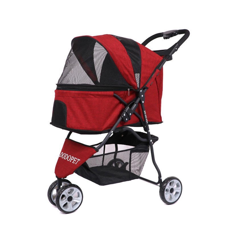 Newly Design 3 Wheel Pet Trolleys Cat / Dog Easy Walk Folding Travel Carrier Carriage One Hand Fold Up Luxury Dog Stroller