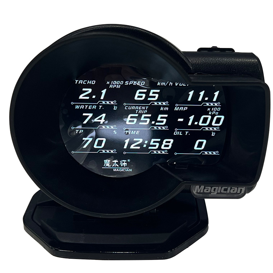 Автомобильный измеритель OBD2, многофункциональный магический F835 датчик температуры воды, повышающий скорость напряжения с сигнализацией