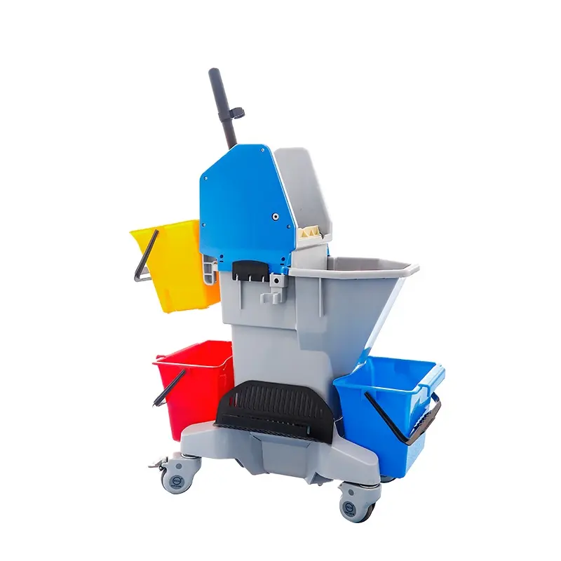 ECG  High quality kentucky mop cleaning Double Washing Buckets Mopping Trolley Cleaning Janitorial Cart