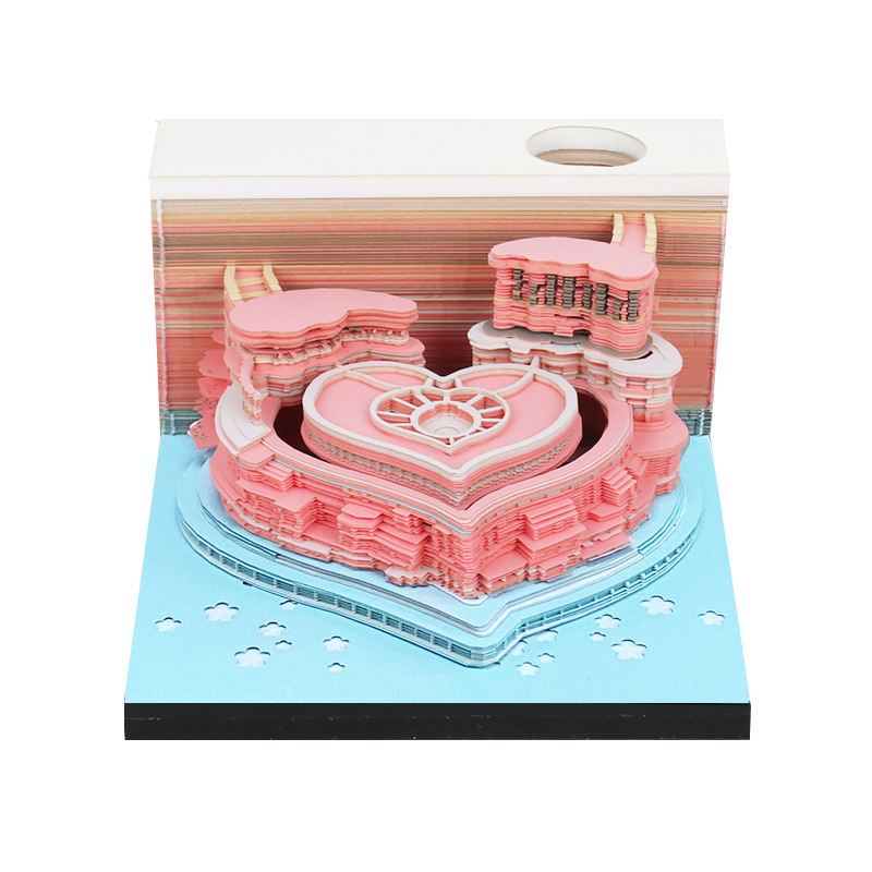 Creative heart-shaped three-dimensional sticky note book wedding party decoration lights wedding ceremony gift giveaway