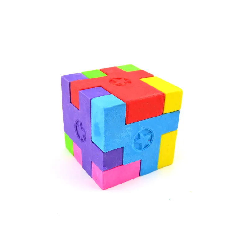 Manufacturers Wholesale Children Gift Toy Mini 3D Creative DIY Puzzle Cube Eraser with logo