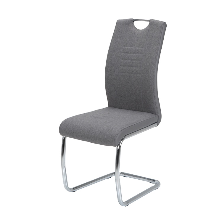 Comfortable modern fabric chrom metal dining room chair