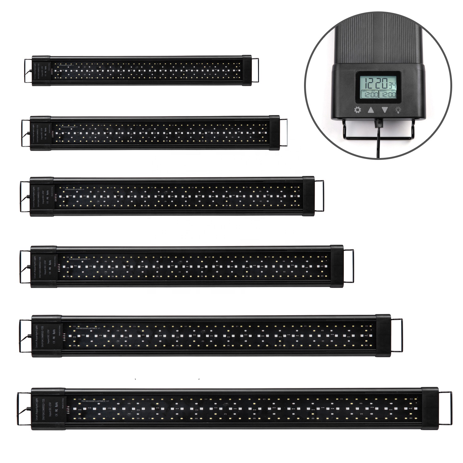 IP68 18 ватт 30 см LED для аквариума лампа с жк-дисплеем, нежный dim с жк-дисплеем рассвет сумерки коралловых рифов высокой мощности с полным спектром