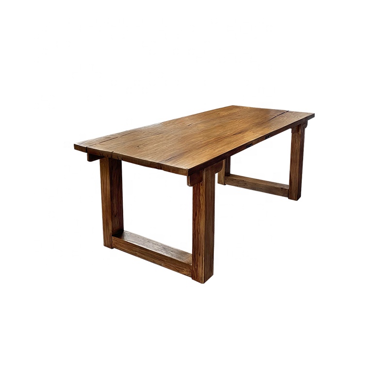 Wabi Sabi Style Wooden Dining Table Homestay Rectangular Desk Solid Wood Dining Table Chair Combination For Home Use