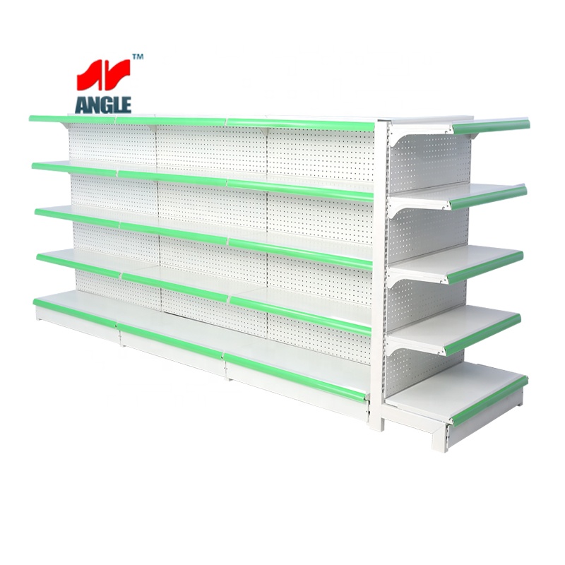 Wholesale Double-Sided Metal Grocery Combination Rack Supermarket Store Display Shelf For Sale