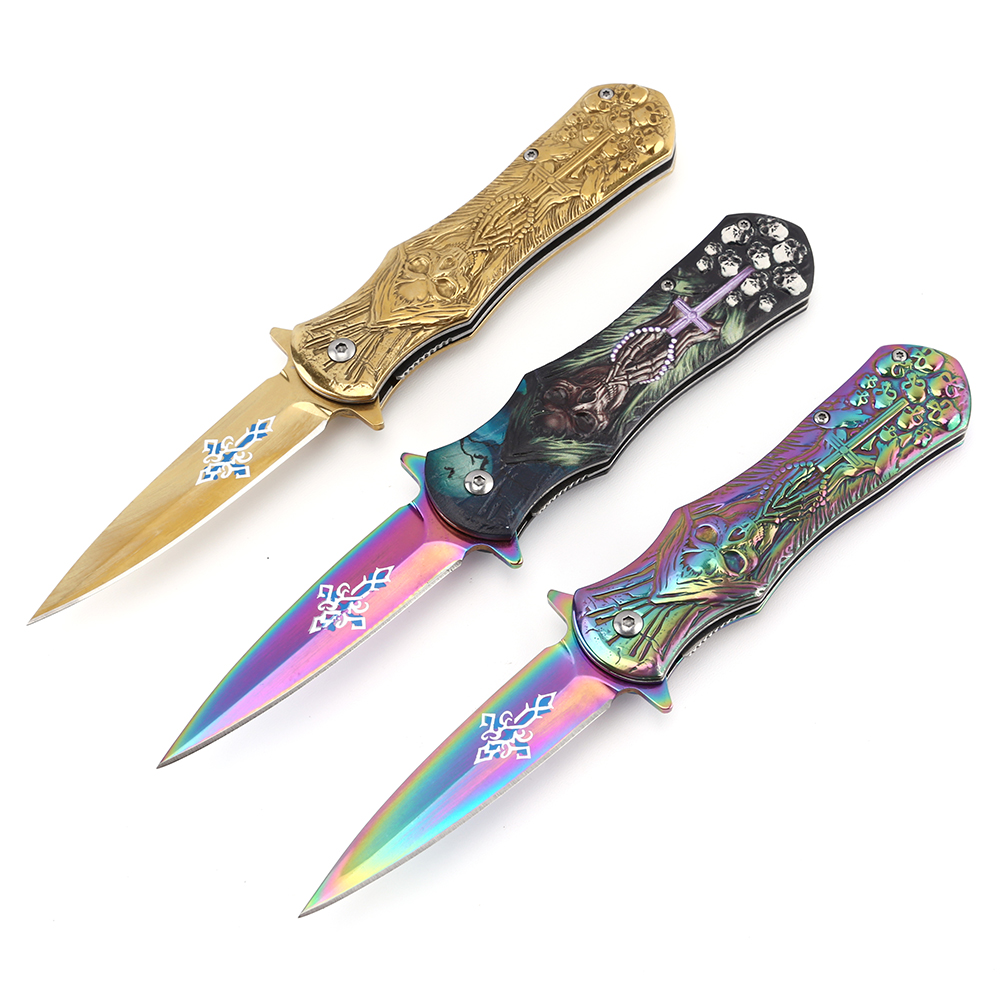 Handmade military combat folding pocket stainless steel knifes