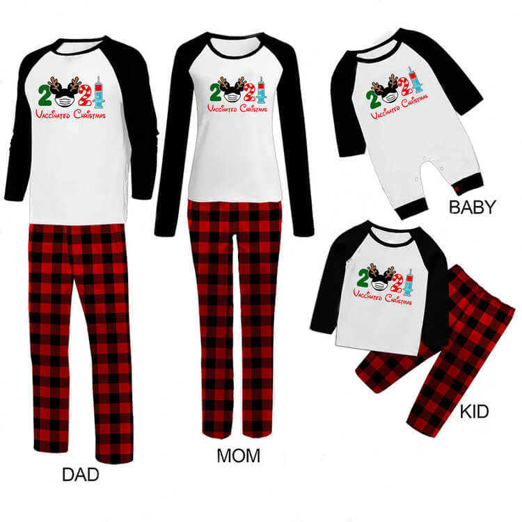 Cotton Loungewear Winter Men Women Baby Kids Sleepwear Tshirt Pyjama Plaid Pants Family Pjs Matching 2021 Christmas Pajamas Sets
