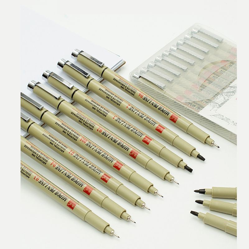 Black Fine Tip Archival Ink Pen Fineliner Sketching Pens for Drafting Manga Pens