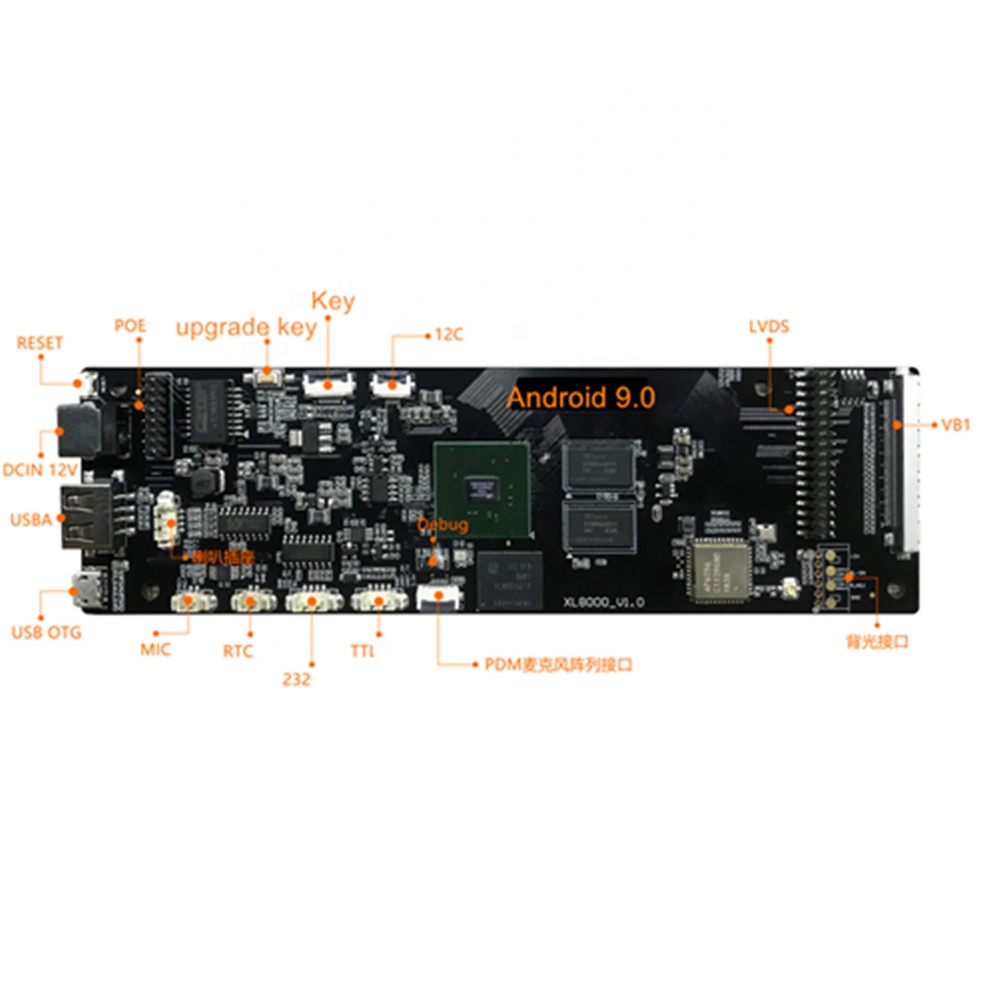 XL8000 Android 9,0 материнская плата POE Power, растягивающаяся ультра широкая ЖК-панель 4K2K V BY ONE LVDS